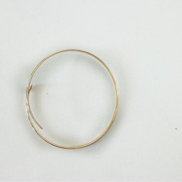 NEW NORDSTROM REVOLVE 14kt Gold Slim Band Twisted Bracelet Bangle Cuff Jewelry - Picture 6 of 11